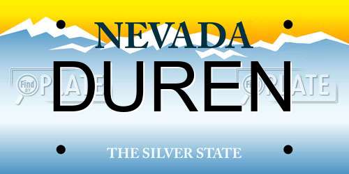 DUREN Nevada License Plate