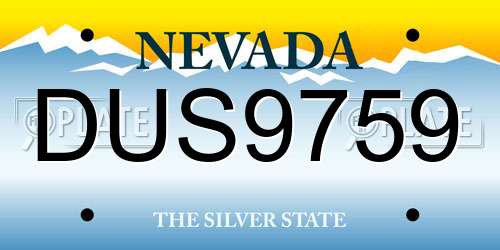 DUS9759 Nevada License Plate