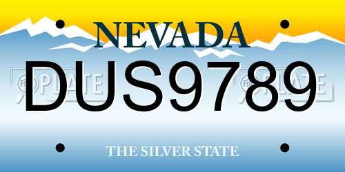 DUS9789 Nevada License Plate