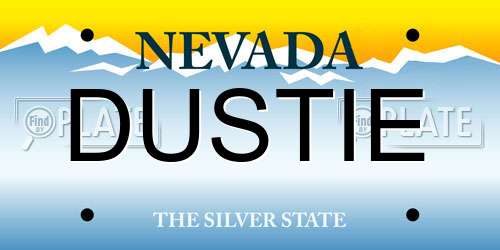 DUSTIE Nevada License Plate