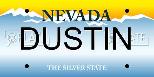 DUSTIN Nevada License Plate