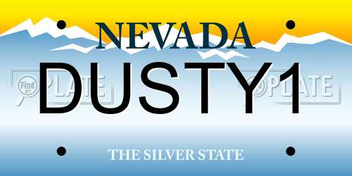 DUSTY1 Nevada License Plate