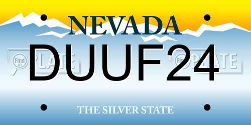 DUUF24 Nevada License Plate