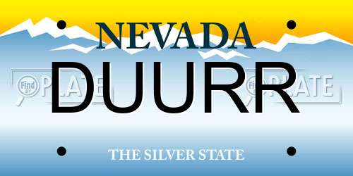 DUURR Nevada License Plate