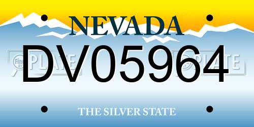 DV05964 Nevada License Plate
