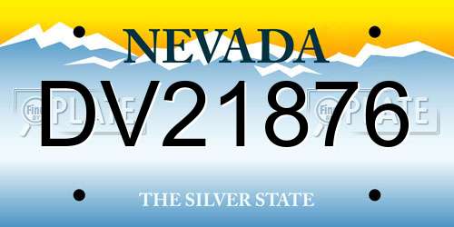 DV21876 Nevada License Plate