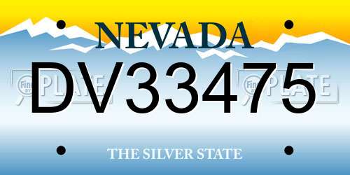 DV33475 Nevada License Plate