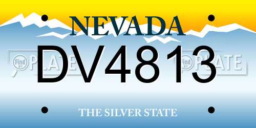 DV4813 Nevada License Plate