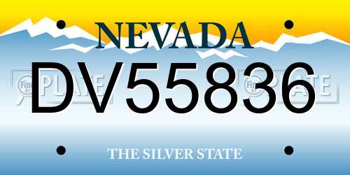 DV55836 Nevada License Plate