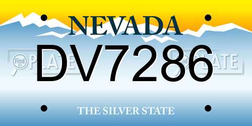 DV7286 Nevada License Plate