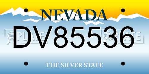 DV85536 Nevada License Plate