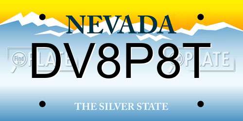 DV8P8T Nevada License Plate