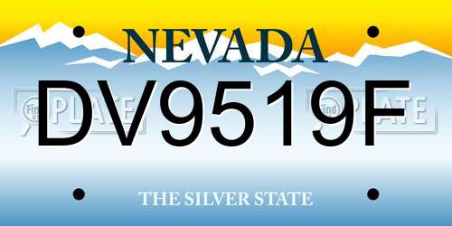 DV9519F Nevada License Plate