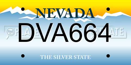 DVA664 Nevada License Plate