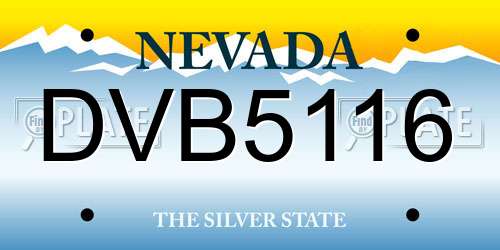 DVB5116 Nevada License Plate