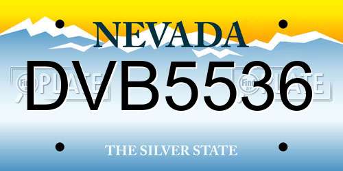 DVB5536 Nevada License Plate