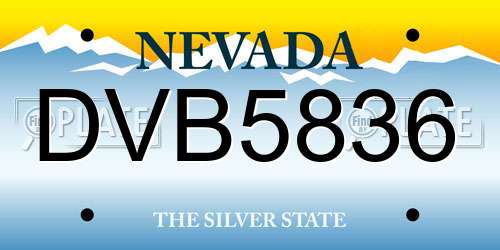 DVB5836 Nevada License Plate