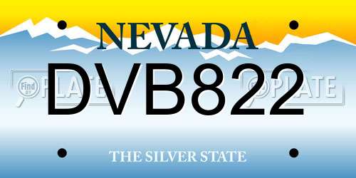 DVB822 Nevada License Plate