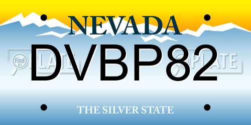 DVBP82 Nevada License Plate