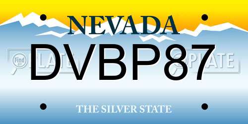DVBP87 Nevada License Plate