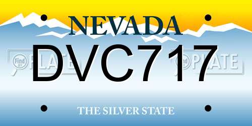 DVC717 Nevada License Plate