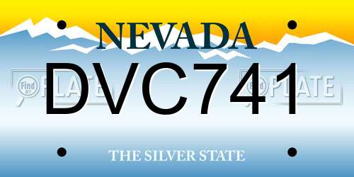 DVC741 Nevada License Plate
