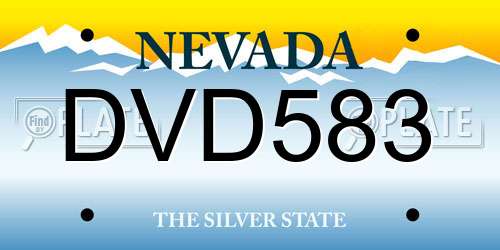 DVD583 Nevada License Plate