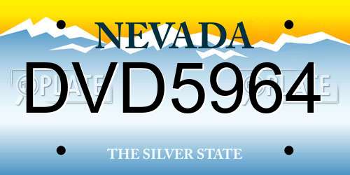 DVD5964 Nevada License Plate
