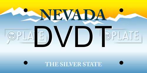 DVDT Nevada License Plate