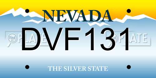 DVF131 Nevada License Plate