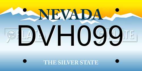 DVH099 Nevada License Plate