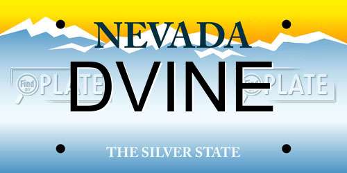 DVINE Nevada License Plate