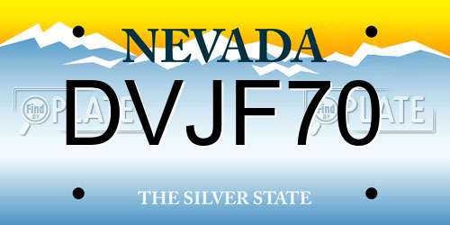 DVJF70 Nevada License Plate