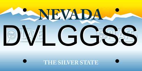 DVLGGSS Nevada License Plate