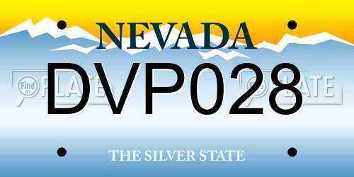 DVP028 Nevada License Plate