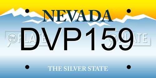 DVP159 Nevada License Plate