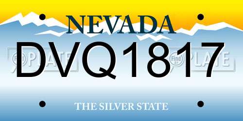 DVQ1817 Nevada License Plate