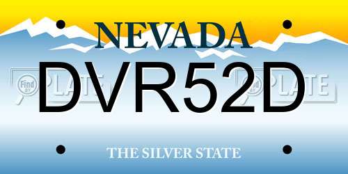 DVR52D Nevada License Plate