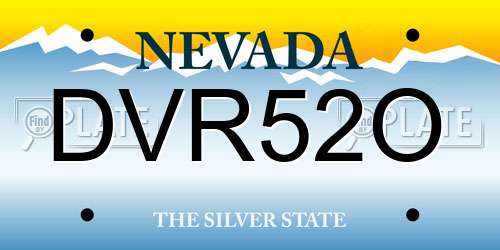 DVR52O Nevada License Plate