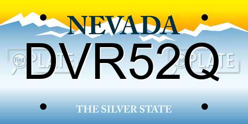 DVR52Q Nevada License Plate