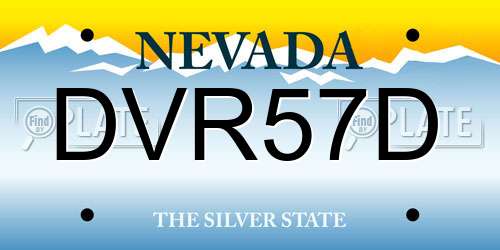 DVR57D Nevada License Plate