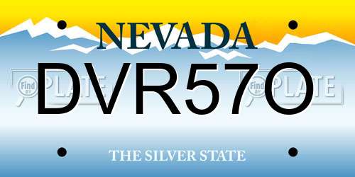 DVR57O Nevada License Plate
