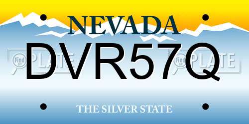DVR57Q Nevada License Plate