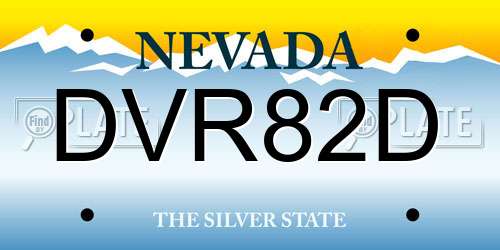 DVR82D Nevada License Plate