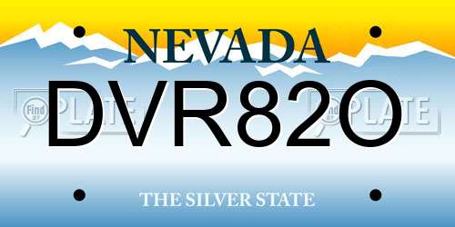DVR82O Nevada License Plate
