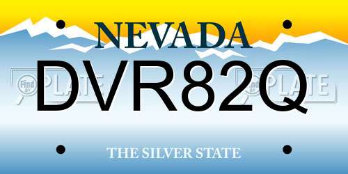 DVR82Q Nevada License Plate