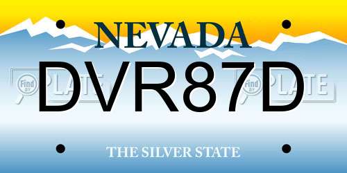 DVR87D Nevada License Plate