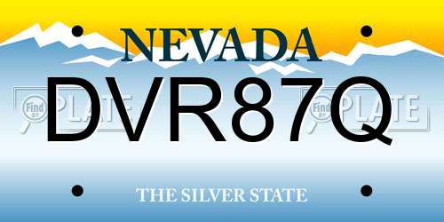 DVR87Q Nevada License Plate