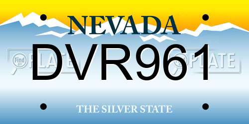 DVR961 Nevada License Plate