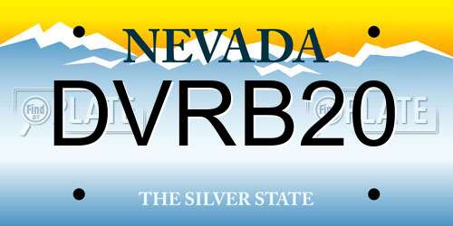 DVRB20 Nevada License Plate